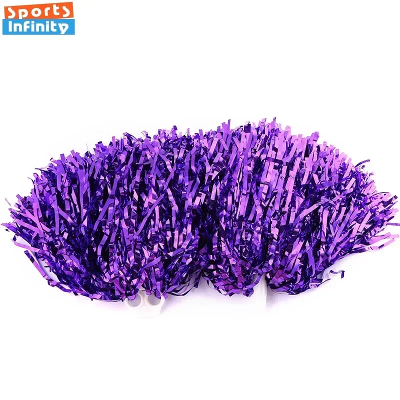 Lightweight Cheerleading Pom Poms with Handle Cheer Balls Gold Silver Pink Red Blue for Hand Dance Girl Kids Pompoms Accessories