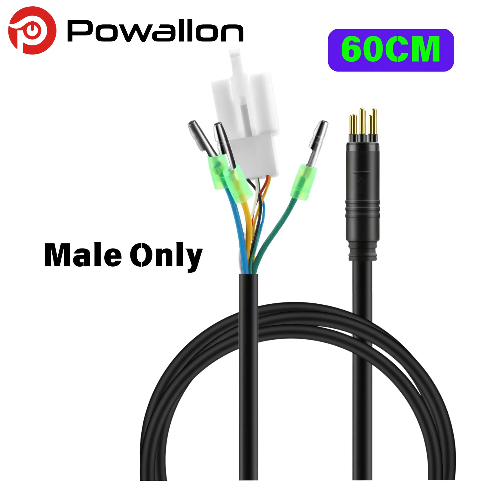 9-poliges EBIKE-Radnaben-Motorkabel, E-BIKE-Verlängerungskabel mit wasserdichtem Anschluss, 60 cm/120 cm, goldener und SM-Stecker optional – Detail 3