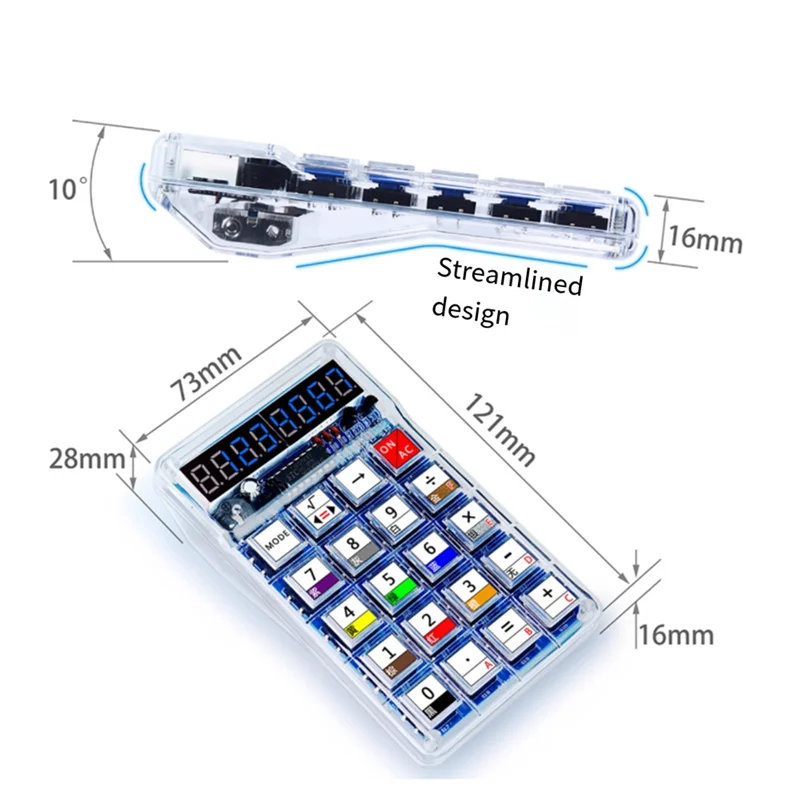 A73E-DIY Electronic Kits LED Digital Tube Calculators 51 Microcontroller Control Resistance Conversion Soldering Projects
