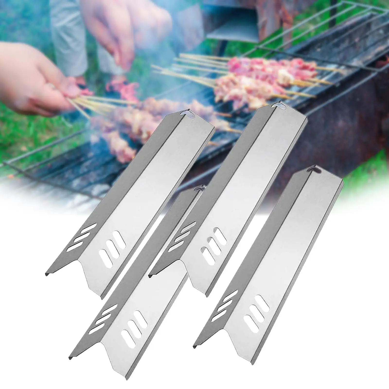 

4Pcs Grill Heat Tents Grill Burner Tubes 15 inch Gas Grill Pipe Burners Flame