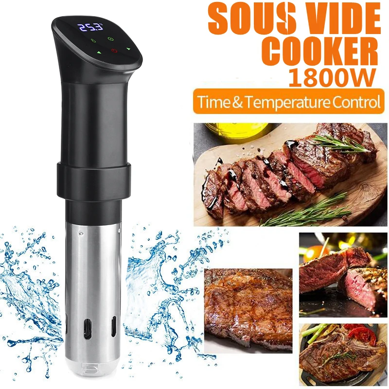 1800W Sous Vide Cooker Immersion Circulator Accurate Cooking With LED Digital Display Electric Stew Pot Vacuum Food Slow Cooker 1800w automatic jet hand dryer with hepa vertical slim double for commercial wall mounted electric fast drying for toilet