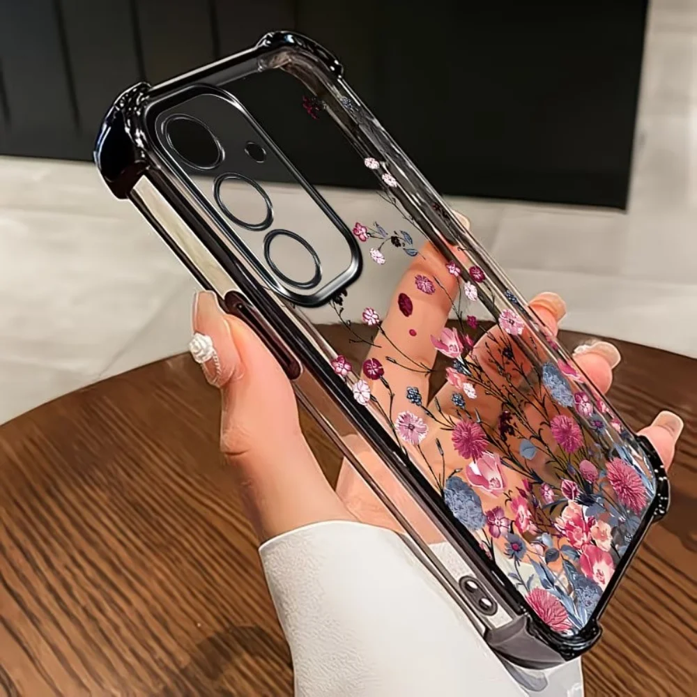 Vibrant Floral Fragments Four-Corner Anti-Fall Phone Case