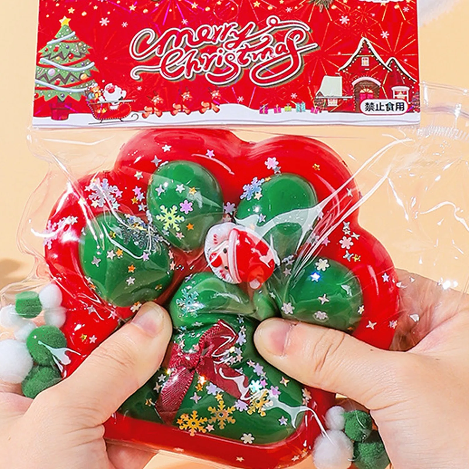 Children Toys Jumping Frog Fidget Toys Plush Doll Toys Christmas Big Cat Paw Squishy Fidget Toy Slow Rebound Stress Relief Toy Pinch Decompression Xmas Gift Cat Claw Squeeze
