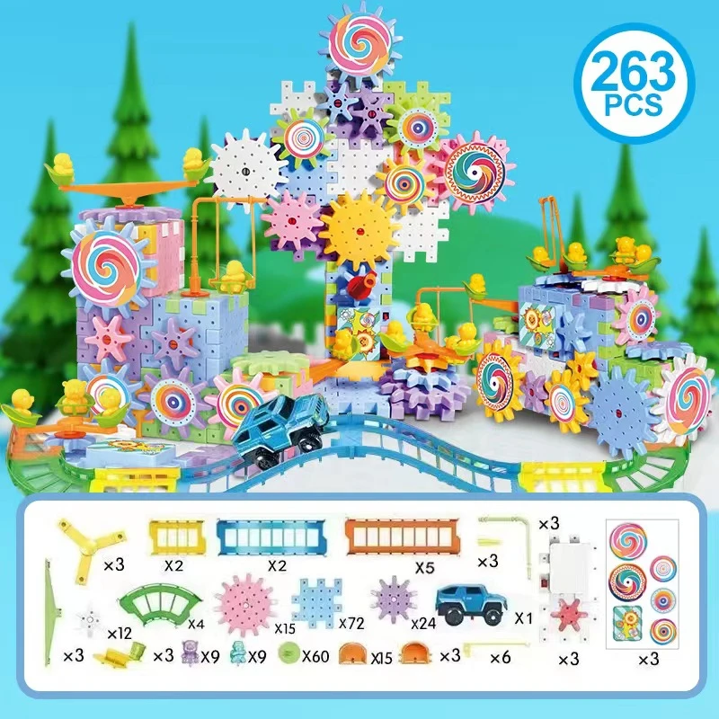 Hot 83-263 PCS Electric Gears 3D Puzzle Model Building Kits