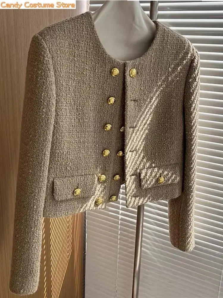 Women's New Autumn and Winter High-End Lady Temperament Woolen Jacketrfrench Runway Style Small Fragrance Tweed Coat