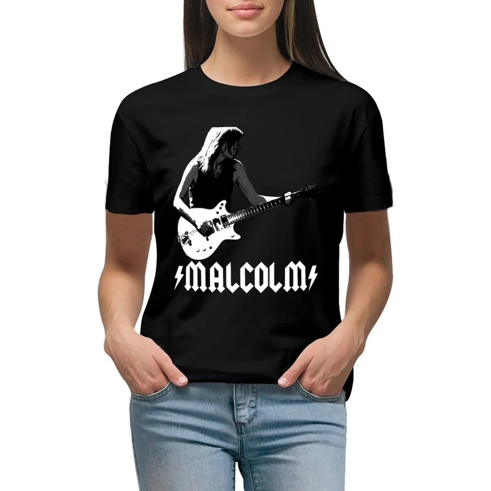 

Malcolm Young! T-Shirt blacks sweat animal print black t-shirts for Women