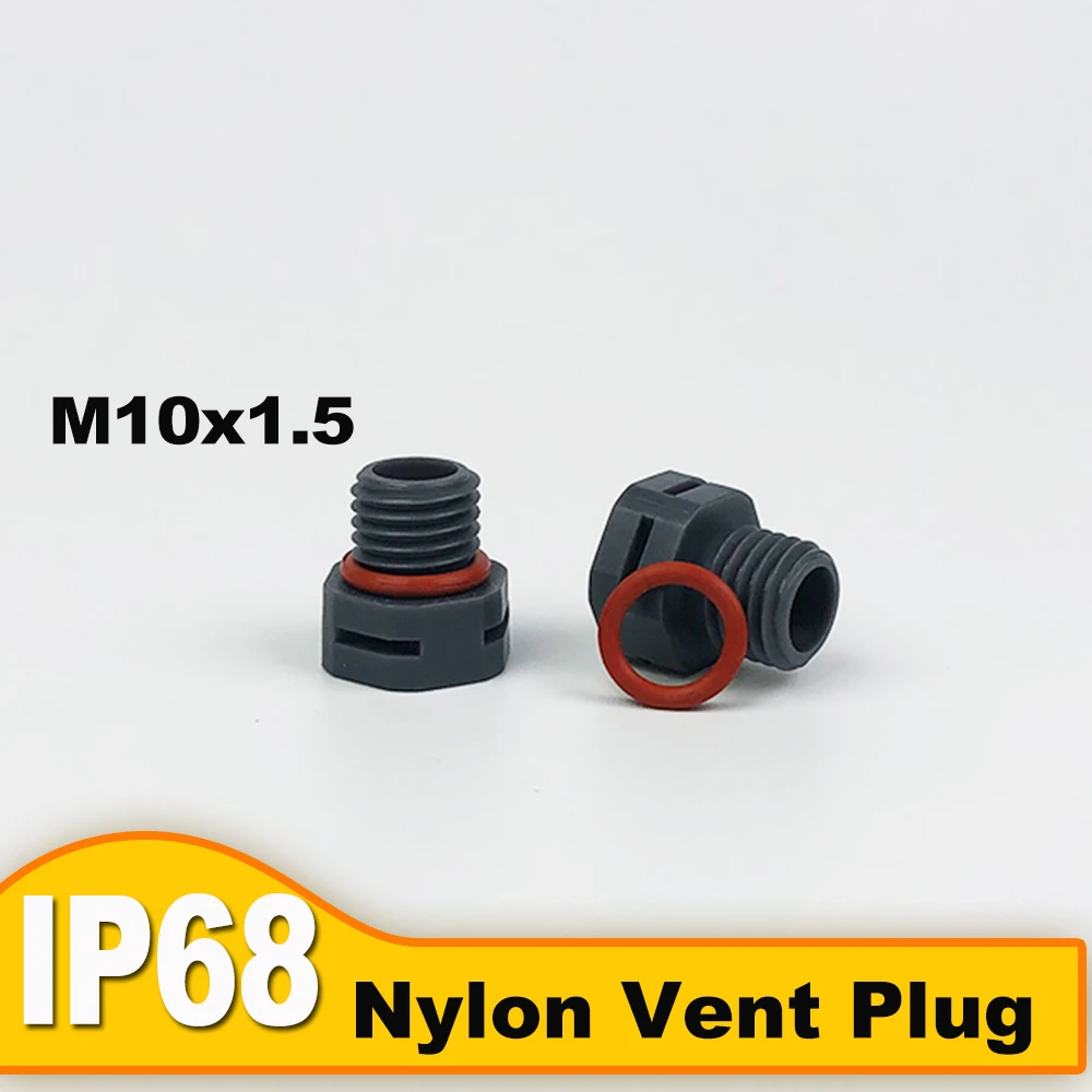 10 PCS M10x1.5 M10*1.5 Nylon Waterproof Air Vent Valve Screw In Protective Vent Plug E-PTFE Plastic Breather Valve