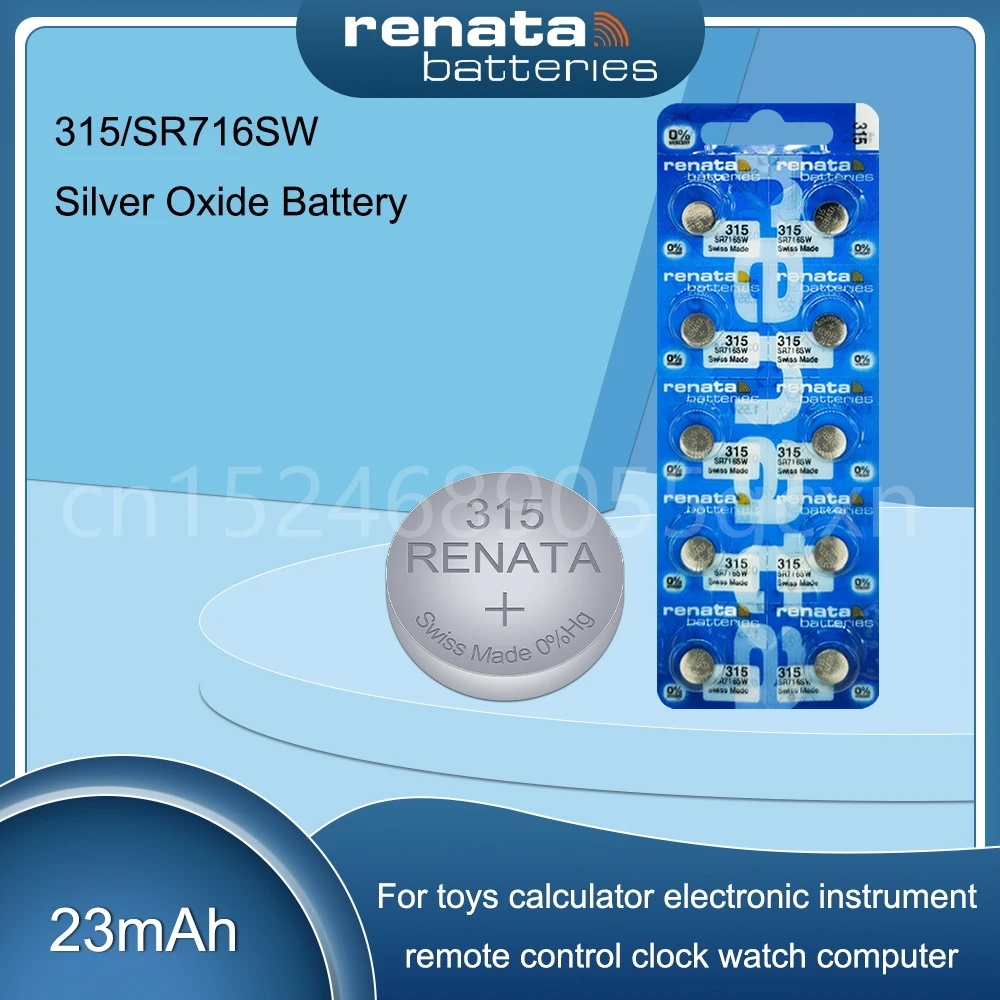 

Оригинальный Renata 315 SR716SW SR716 EP2012 D315 V315 1,55 V Аккумулятор для часов из оксида серебра для фотоэлементов
