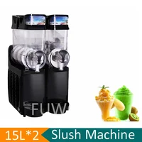 Commercial Frozen Drink Slush Machine 15L*2 Margarita Slush Soft Ice Cream Juice Machine 15L Each Bowl Smoothie Beverage Machine 1
