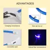 Multi-Color PVC LED Fiber Optic Dog Collar USB Rechargeable Night Safety Light 40/50/70cm Sizes Available Pet Collar1pc 5