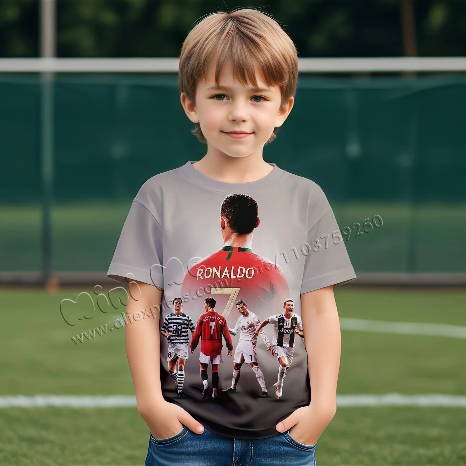 Fashion Cristiano Ronaldo Football Star 3D Printing Summer T-shirt for a Boy Toy Story Alien Miniso Store Stich Top Shirts Scope 5