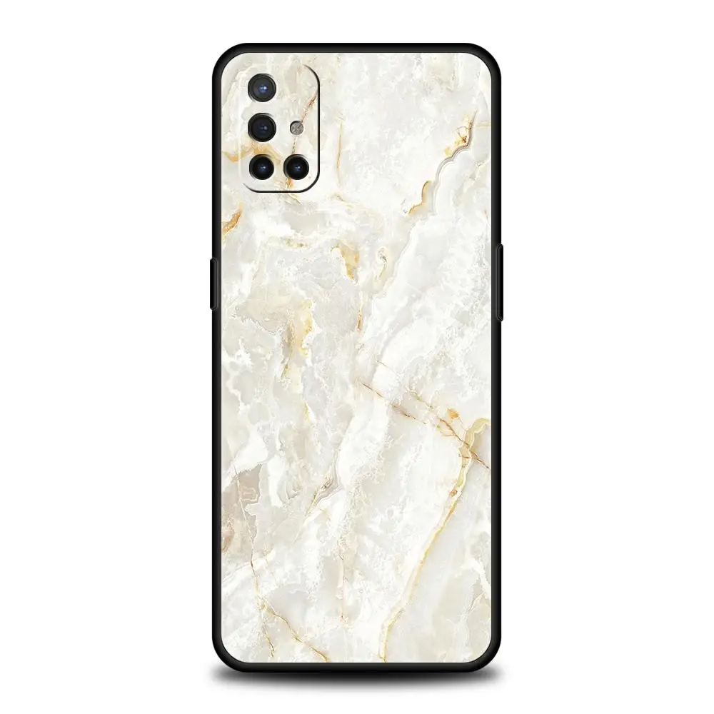 Elegant Marble Design Soft Silicone Phone Case - Black Cover
