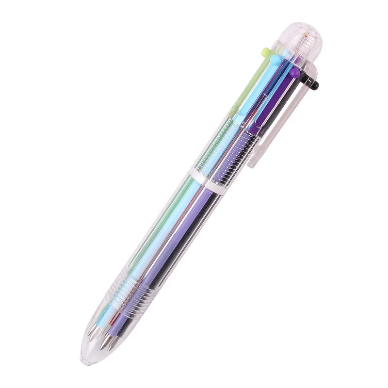 OSDUE 6-pack balpennen, 6-in-1 gekleurde pennen, 0,5 mm meerkleurige balpennen, intrekbare pennen, geschikt voor kantoor, schoolbenodigdheden, studenten en cadeaus