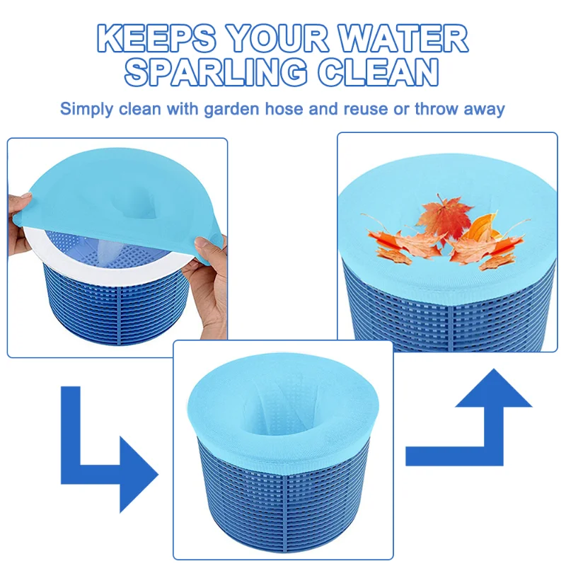 5/10/20/30Pcs Swimming Pool Filter Storage Pool Skimmer Socks Saver Skimmer Basket Sock Mesh Screen Net Supplies swimming pool accessory