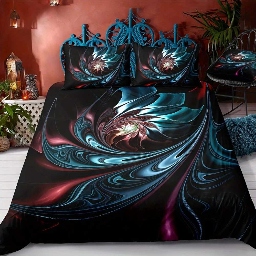 

Modern Fashion Duvet Cover Set (1*Duvet Cover + 2*Pillowcase) Quicksand Floral Print Bedding Set Soft Comfortable For Bedroom