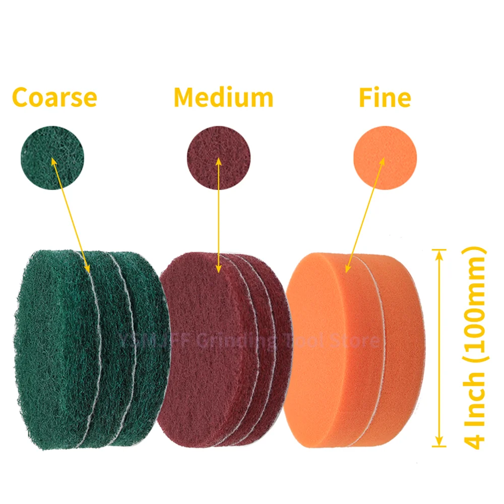 Drill Brush Attachment Set Drill Clean Brush Scouring Sponges Pads Electric Car Detailing Set 14 PCS for Bathroom