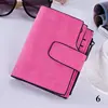 Fashion Women Scrub Wallet Leather Zip Hasp Coin Purse Clutch Handbag Small Mini Card Holder Black Pink Blue Red Purple Brown 5