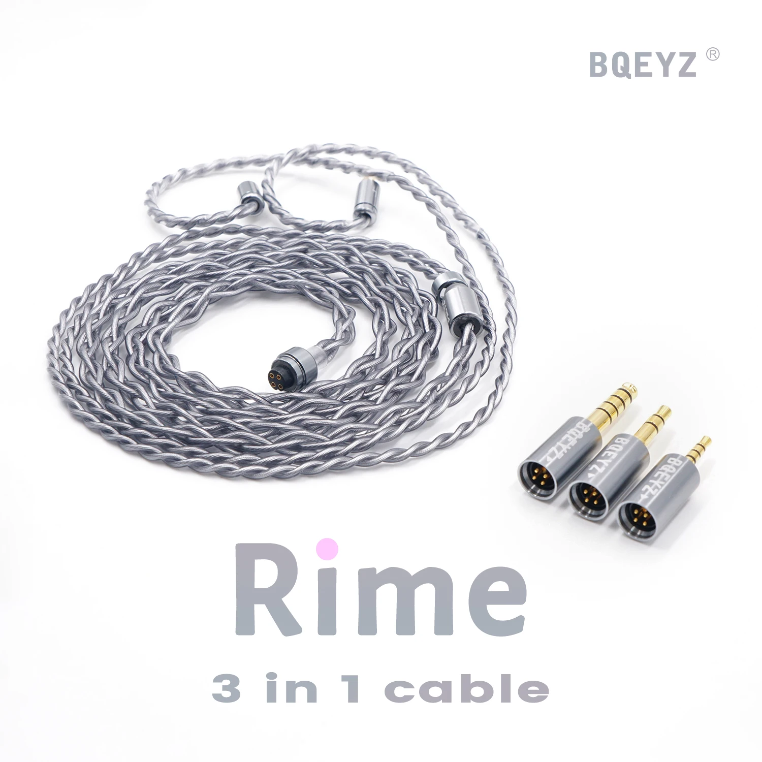 

BQEYZ Winter Upgraded Cable Rime 0.78mm 2 Pin Single Crystal Copper Plated Silver Hybrid Earphone with Detachable Wire
