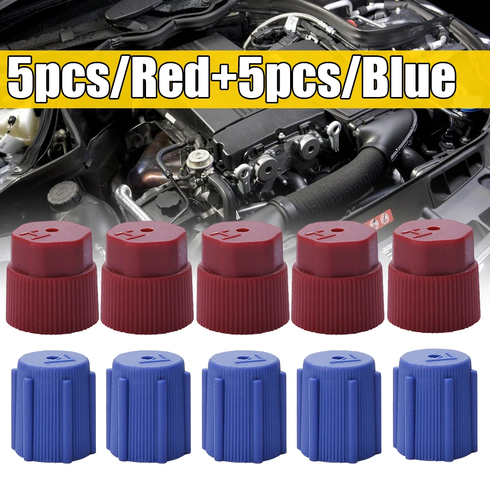 

10Pcs R134a A/C System Cap Charging Port Service Caps High Low Side Caps Kit 13mm 16mm Car Air Conditioning Accessories