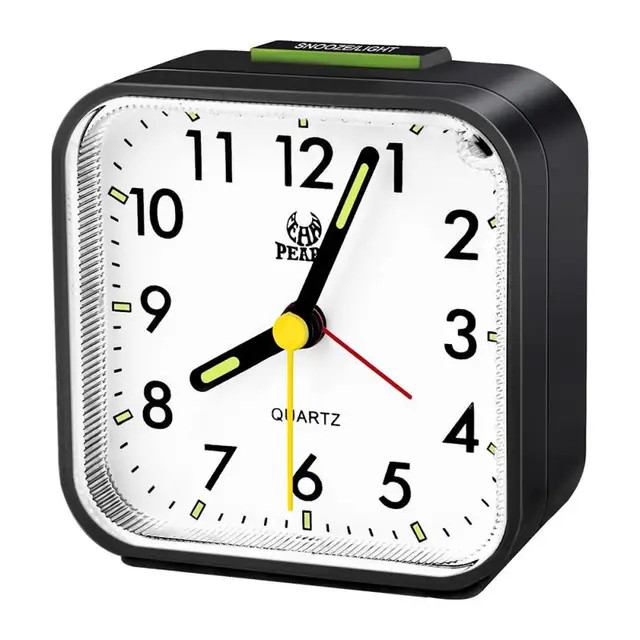 Despertador analógico, despertador silencioso, despertador de viaje pequeño  silencioso sin tictac, reloj despertador de viaje con repetición luminosa  (blanco)