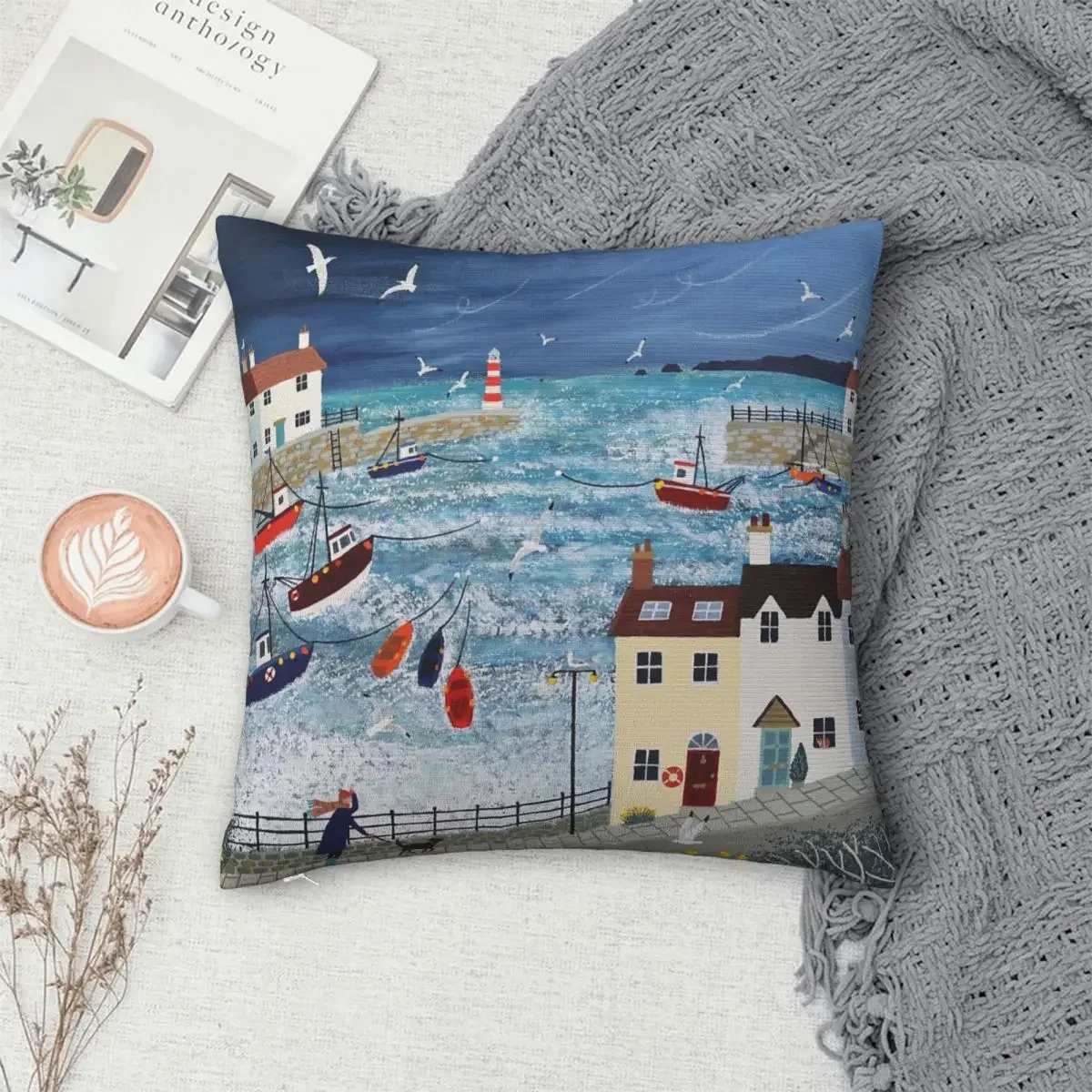 

Stormy Harbour Pillowcase Polyester Pillows Cover Cushion Comfort Throw Pillow Sofa Decorative Cushions Used for Home Bedroom