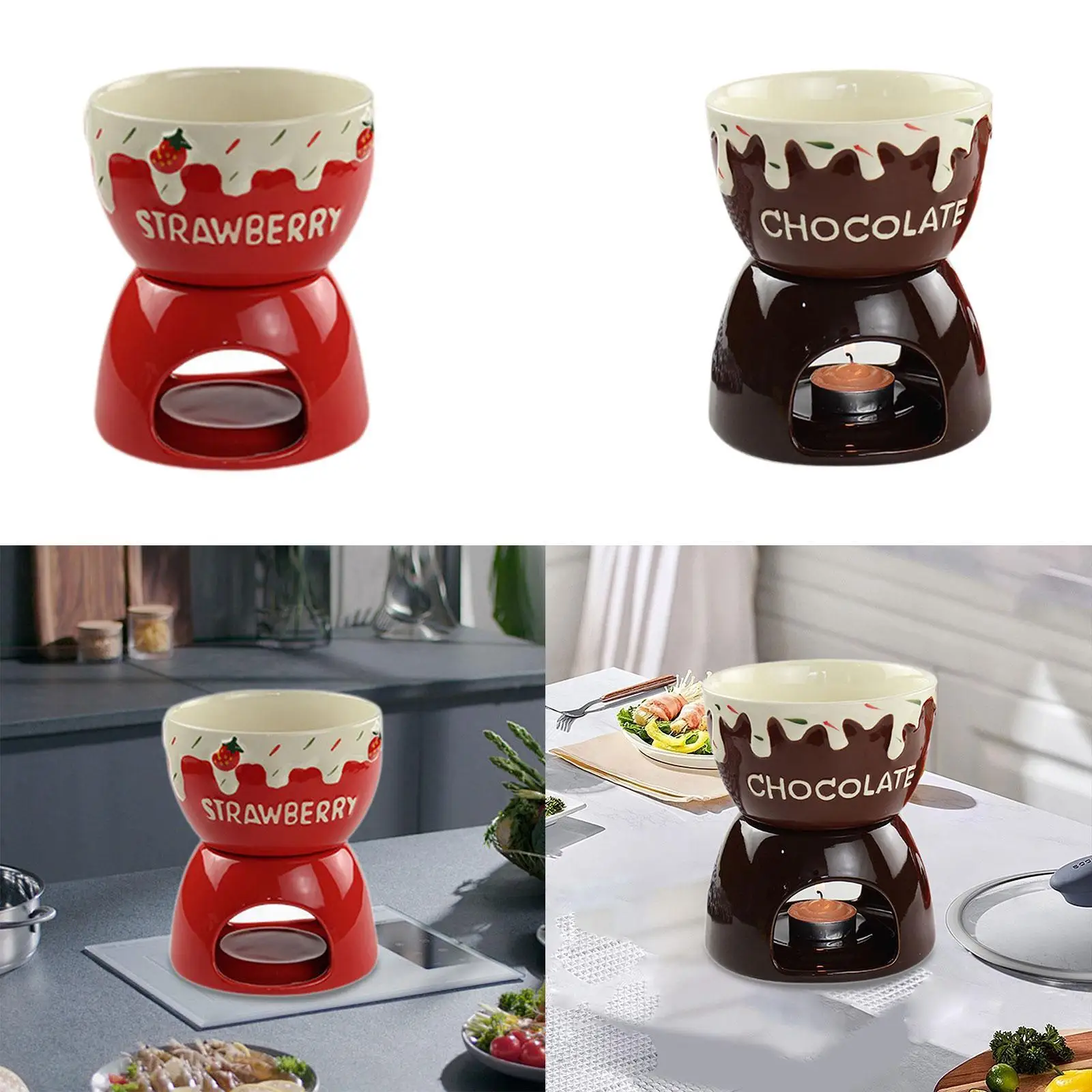 Chocolate Fondue Pot Birthday Gift Valentines Day Gifts Cheese Serving Fondue