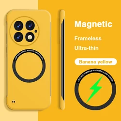 Ultra Slim Magnetic Wireless Charging Phone Case with Magsafe Compatibility - Frameless Hard Cover - OnePlus 13s (Banana Yellow)