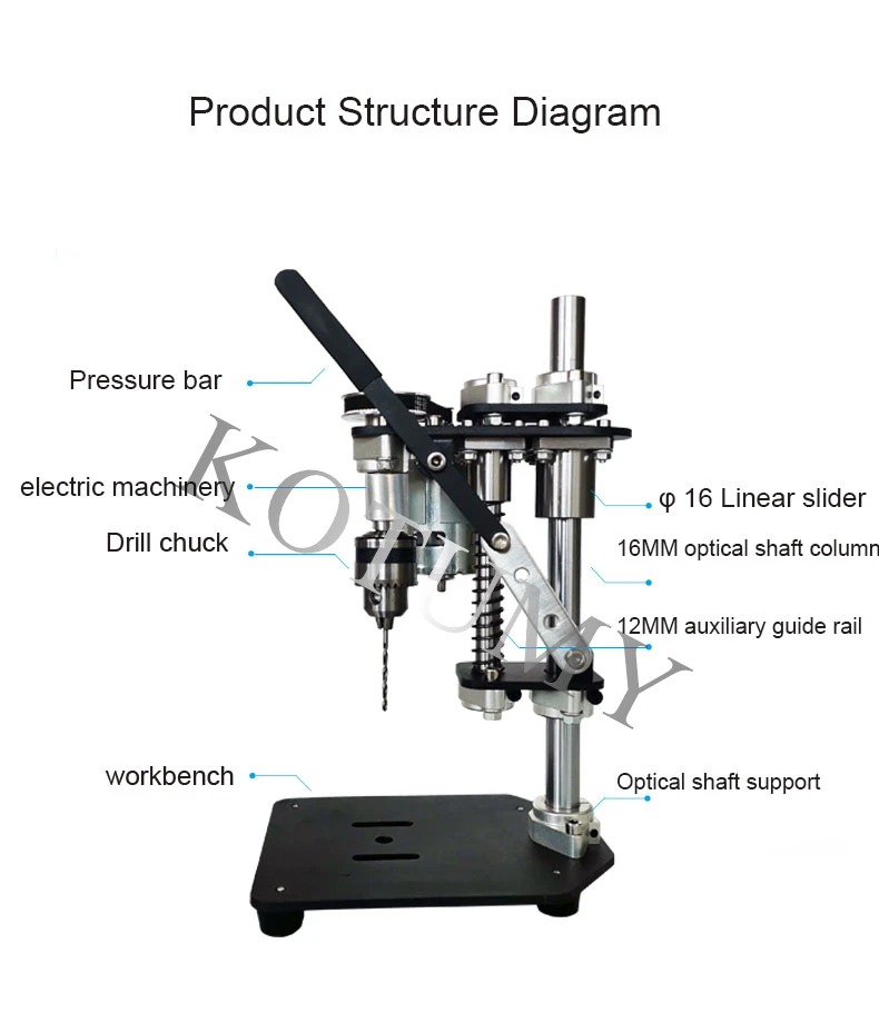 Portable Bench Drilling MachineHigh Precision Electric Bench Drill Tapping Machine B10 Chuck Bench  Drilling Bracket 3