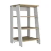 Linen Cabinet Jenne, Four Open Shelves, Light Oak / White Finish 5