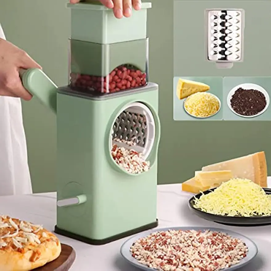 X Home 5-in-1 Rotary Cheese Grater, Upgraded Cheese Shredder with