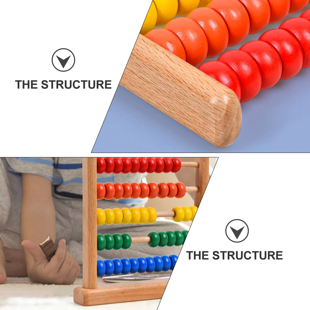 Abacus Stand Wooden Playset Counting Teaching Aid Math Learning Kids Tool Bead Arithmetic Child Cognitive Toy