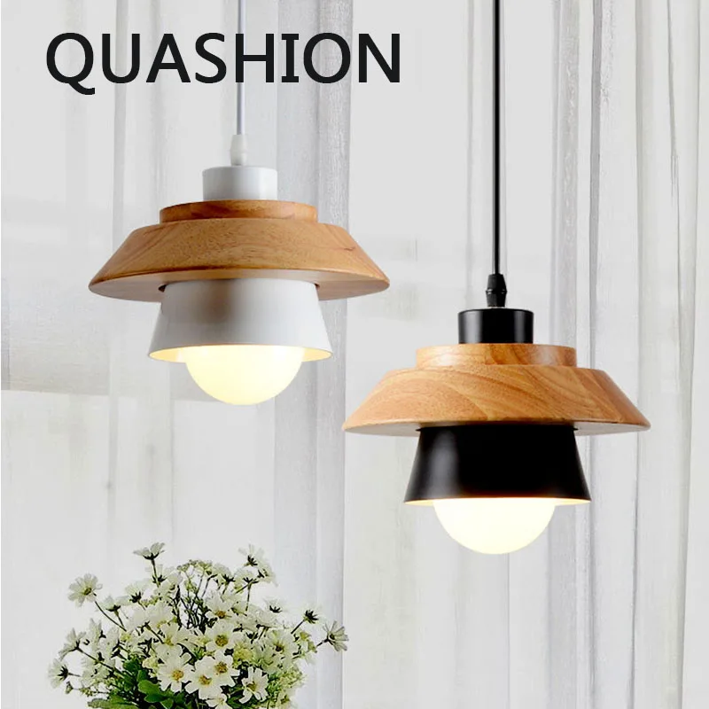 

LED Pendant Lamp Nordic Solid Wood Ceiling Lighting for Indoor Bedside Bar Foyer Hanging Lamps Creative Home Decors Chandeliers