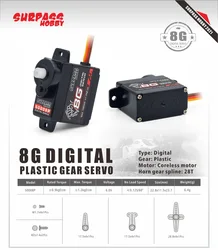 High-Precision Micro Digital Mini Servo with Metal and Plastic Gears (S0008P 8g)