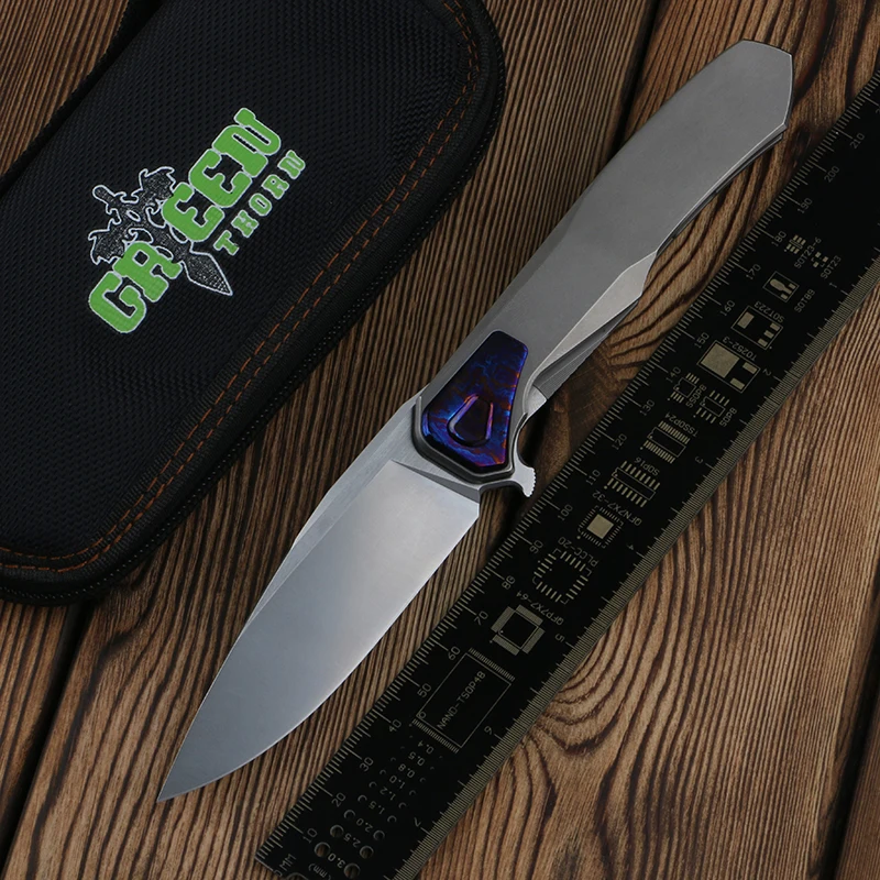

Green thorn， Lochsa, лезвие M390, титановая ручка TC4, практичный Походный нож для фруктов, инструмент для повседневного использования