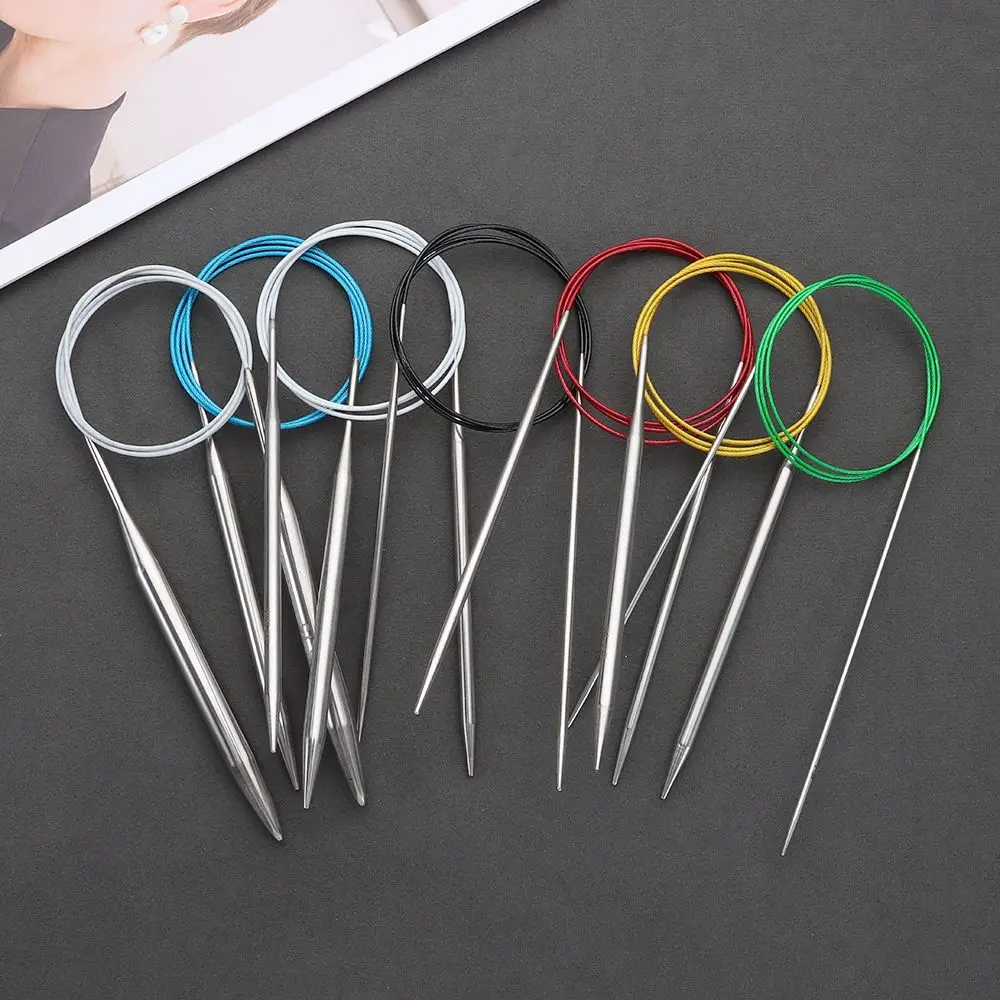 80100cmStainlessSteelCircularNeedleRoundWeavingKnittingNeedles