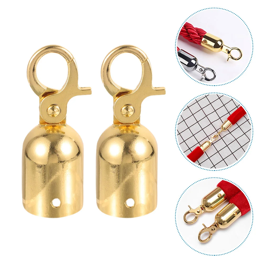 

2pcs Rope Cord End Cap Stoppers Guardrail End Connectors Snap Hooks Stanchions Cord Hooks