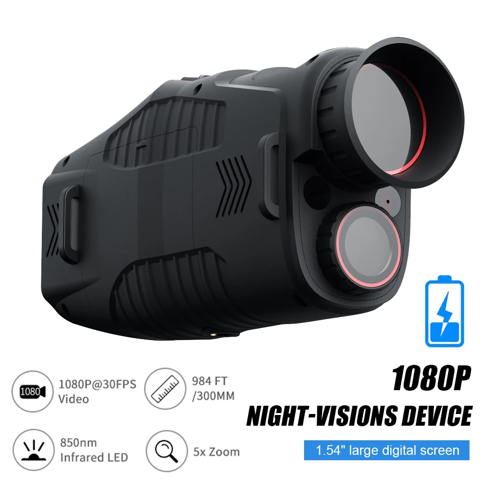 

R11 1080P Rechargeable Monocular Telescope 5X Digital Zoom 300M Infrared Night Vision for Hunting Camping Video Recording