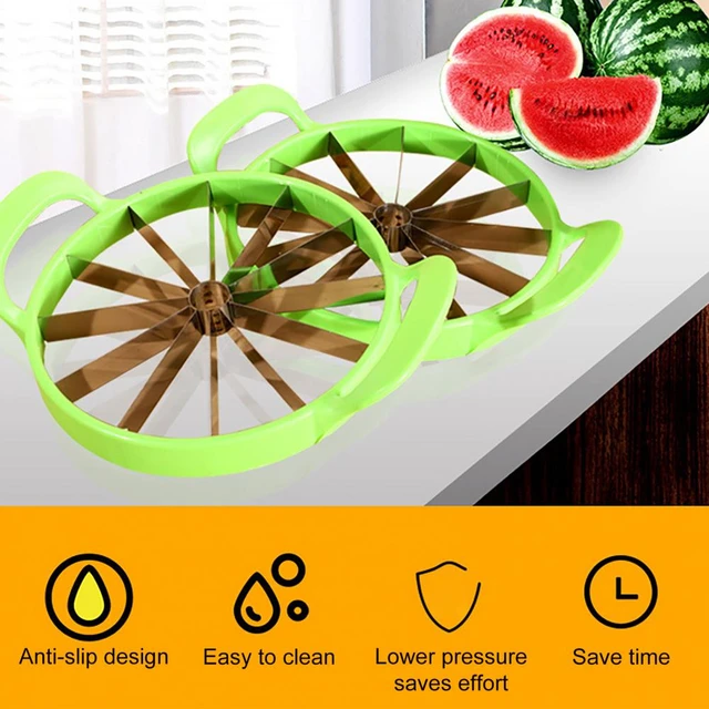 Safe Grip Fruit Cutter Safe Durable Watermelon Slicer Stainless Steel  Watermelon Slicer Comfortable Handle for Home - AliExpress