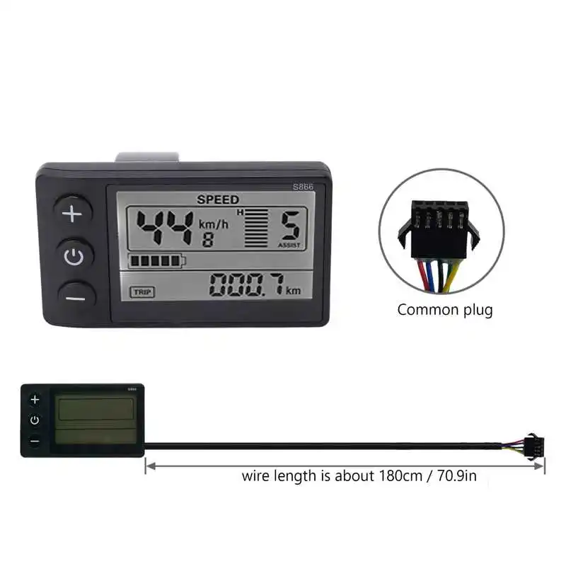 Electric Bike Brushless Controller Kit LCD 866 Display Meter Electric Conversion Kit 36/48V 500/750W 22A 9 Tube