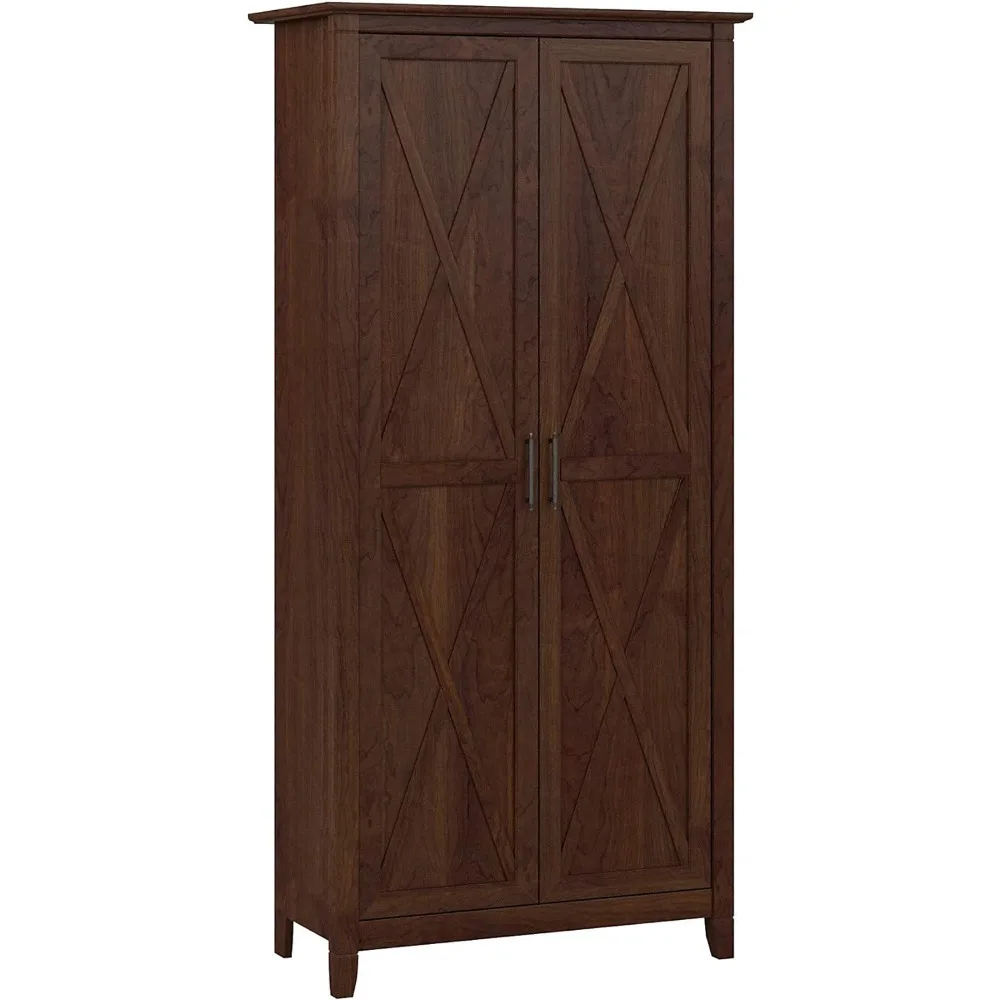 

Tall Storage Cabinet with Doors in Cherry Accent Chest for Home Office, Living Room, Entryway, Kitchen Pantry and More