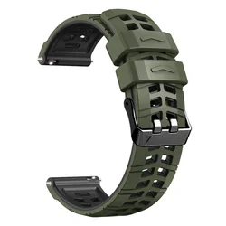 Versatile 22mm Silicone Watch Strap - Premium Replacement Wristband Bracelet for 22mm Width (Army green Black)