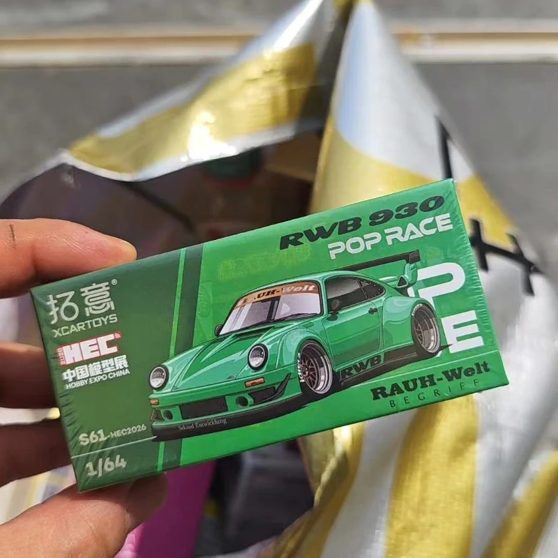 POPRACE 1:64 포르쉐 930 RWB 2026 전시회 한정판 합금 자동차 모델..