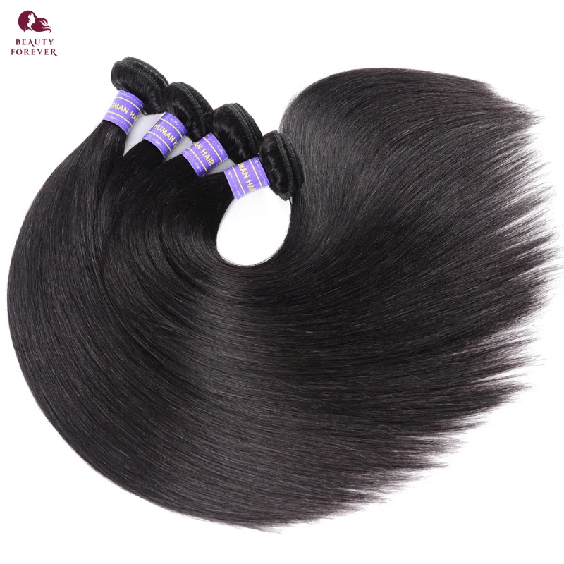 Beautyforever High Ratio Brazilian Silky Straight Human Hair Weft 4 Bundles Grade 12A Raw Human Hair Weaves Free Shipping