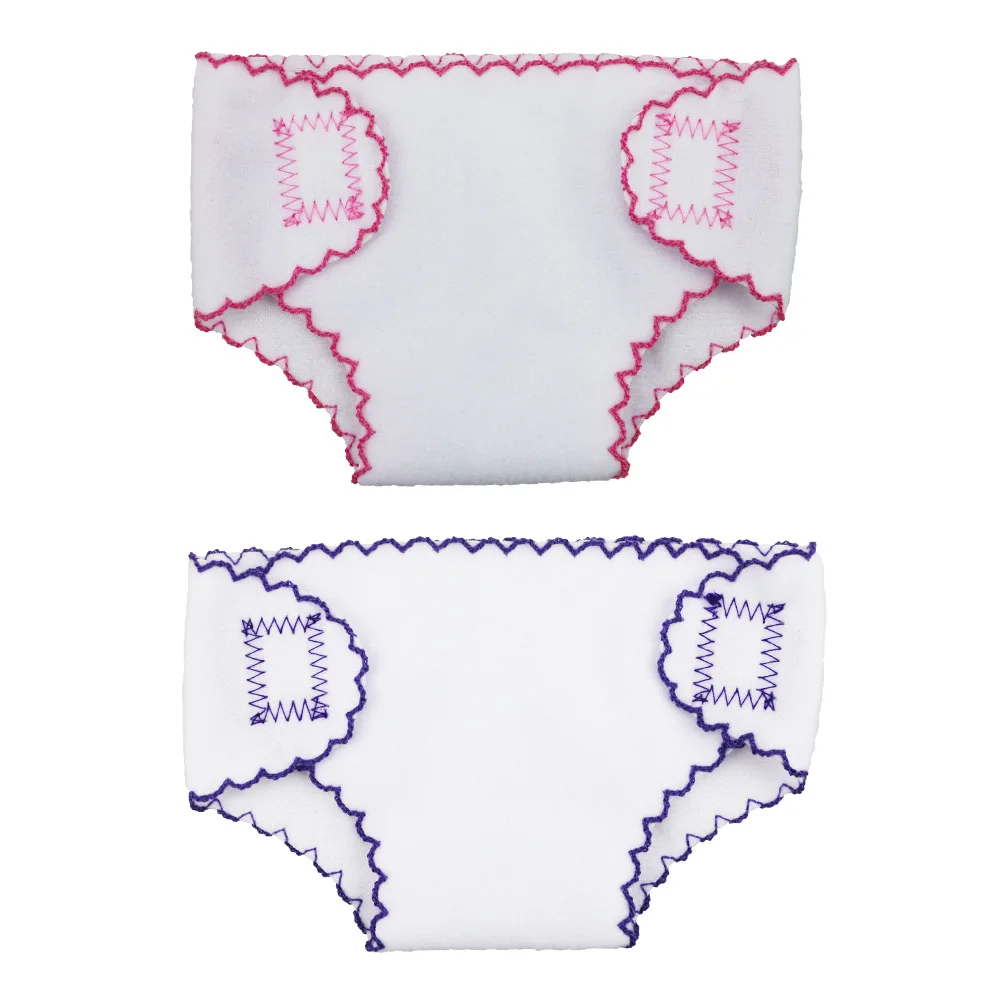 4 Doll Diapers + 2 Bibs Set For 14-18 Inch Baby Dolls - Velcro Closure, Reusable Pretend Play Accessories