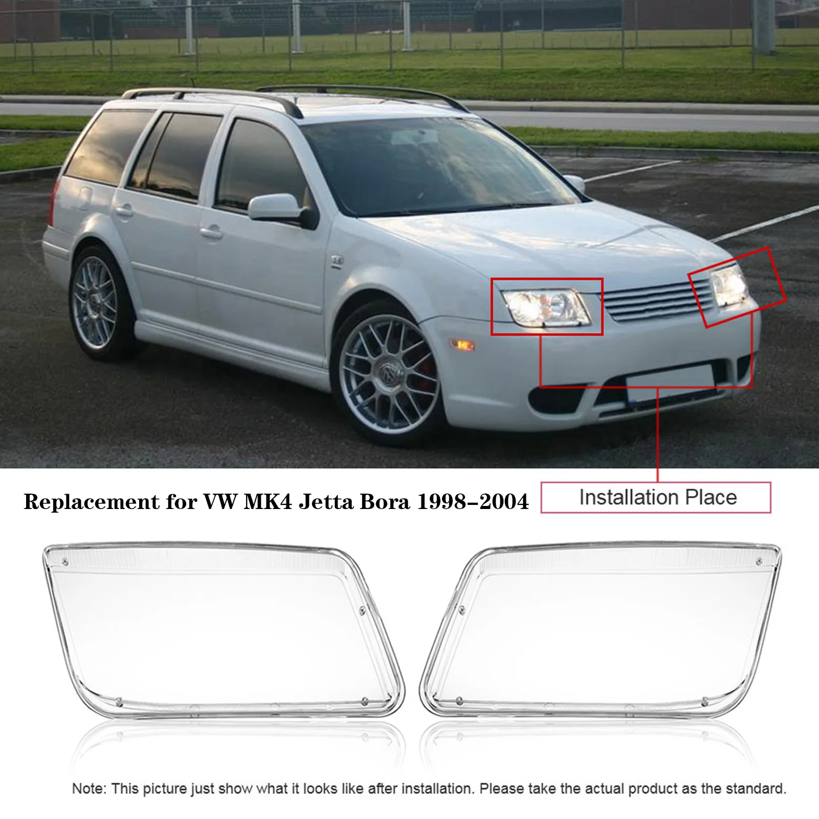 

Одна пара прозрачных ламп для замены крышки фары для VW MK4 Jetta Bora 1998-2004