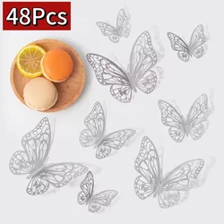 Assorted 3D Butterfly Wall Art Stickers - Creative DIY Home Decor Gift Set (Style3 - 48pcs)