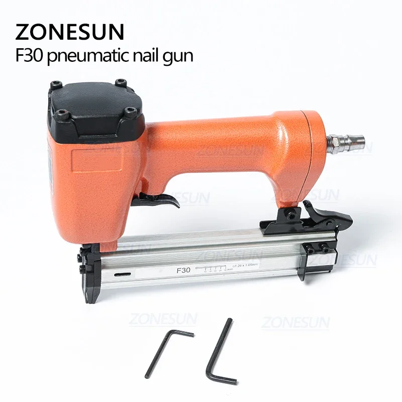 ZONESUN F30 Carpenter Pneumatic Nail Gun Woodworking Air Stapler Nails Home DIY Carpentry Decoration