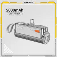 SHARGE Mini Auxiliary battery 5000mAh Power Bank Dual USB-C + Lightning PD Fast Charging Interface for iPhone Samsung HUAWE 1
