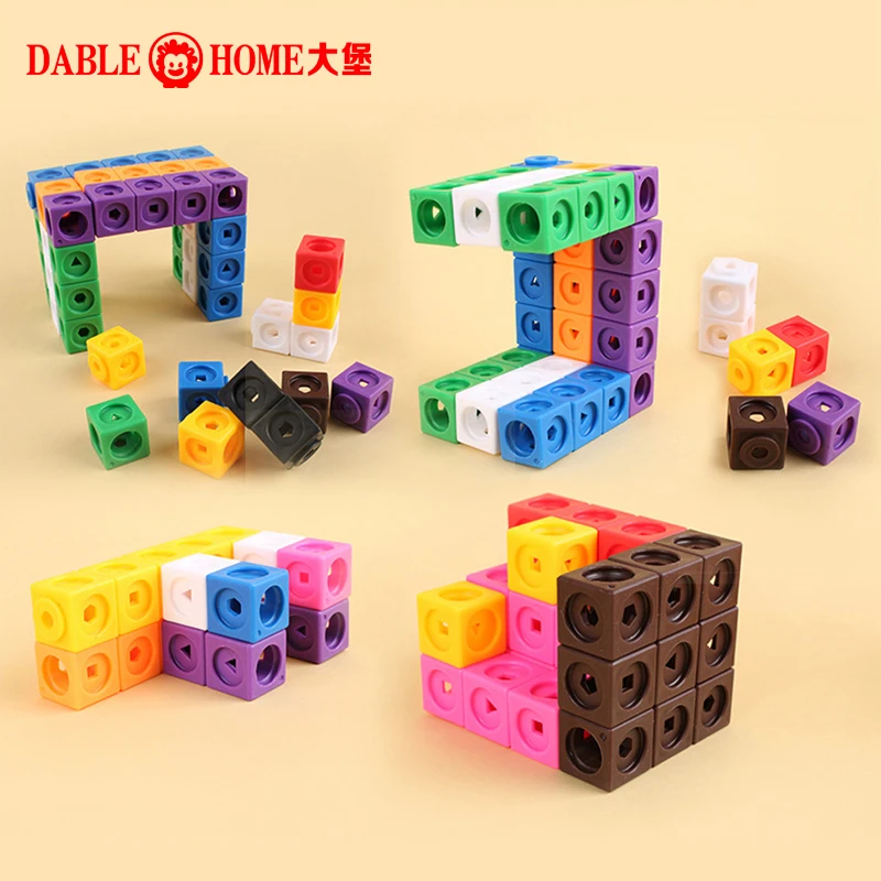 Linking Math Cubes Activity Cards Set Magical Counting Toys Snap Linking Cube Math Counters For Kids Learning