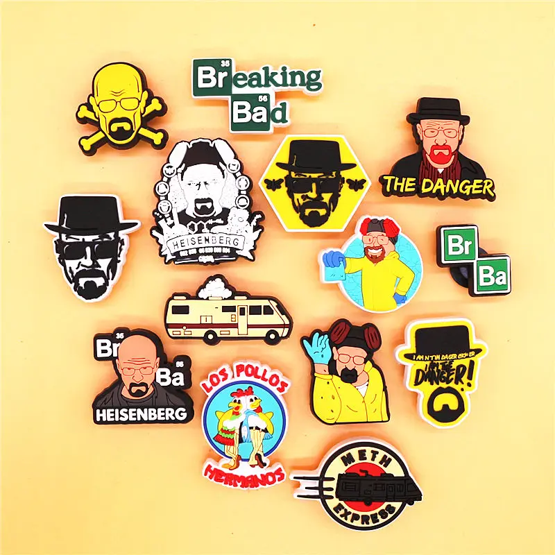 Shoe Charms BreakingBad PVC Shoe Buckle Accessories Heisenberg Shoes 1pcs